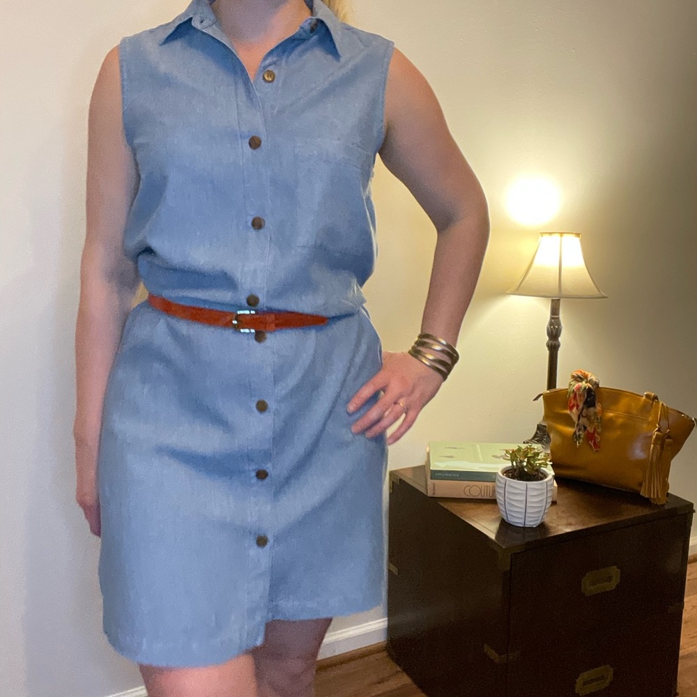 Vintage Size 10 J. Jill 100% Tencel Denim Style Dress